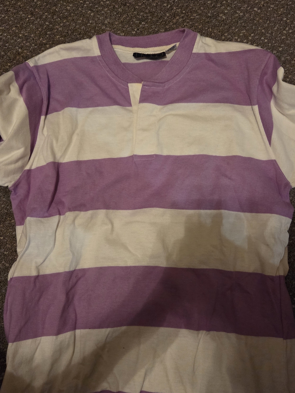 Men's Lavender & White Striped Short-Sleeve Crew Tee
